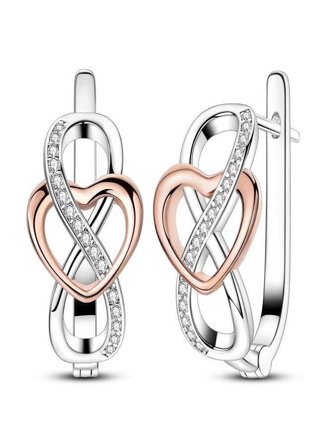 NARMO Hoop Earrings for Women 925 Sterling Silver Eternal Infinite Love Hoop Earrings - Image 1
